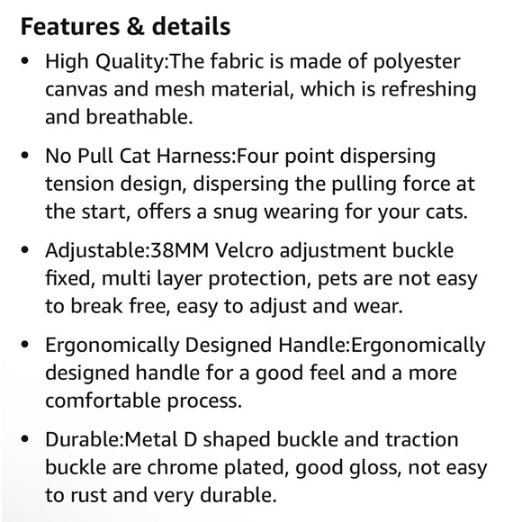 L2MY  Wear Resistant Anti-Rust Breathable Mesh Pet Vest and Matching Leash - Picture 7 of 9